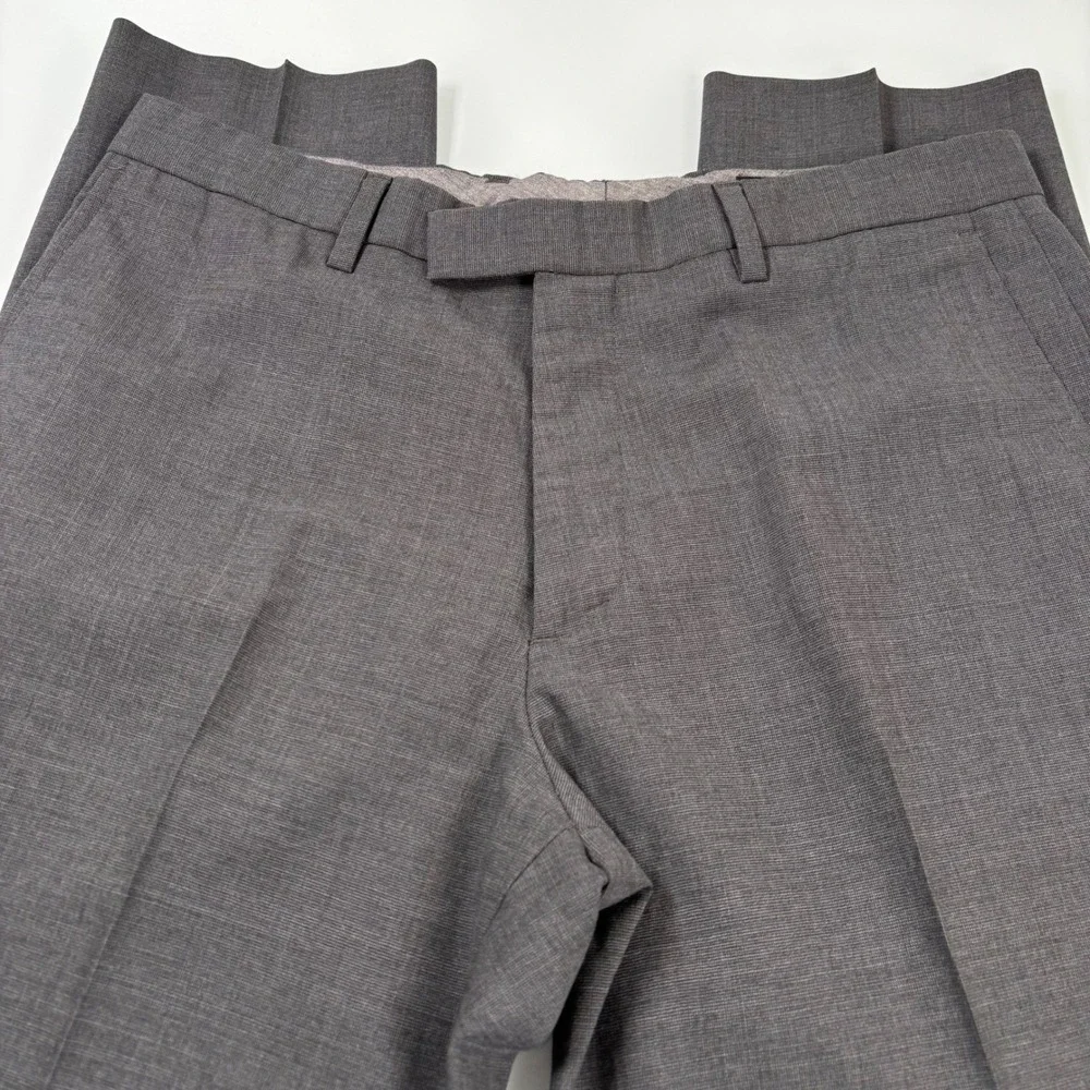 Banana Republic Mens 32x30 Gray Dress Pants Slim Fit Italian Wool Office Preppy